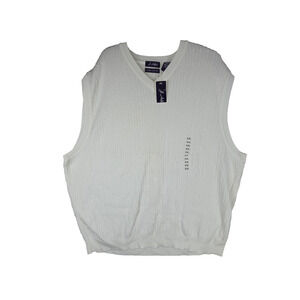 Vtg J Ashford Sweater Vest XXL Mens White Pima Cotton NWT Big & Tall Preppy Golf